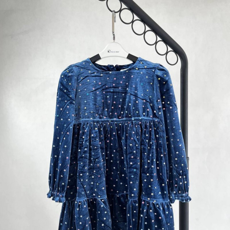 پیراهن مخمل بچگانه سورمه ای برند M&S