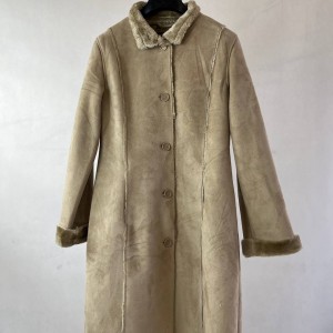 پالتو چرم اصل با آستر خز شتری