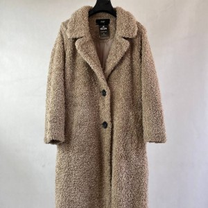 پالتو خزدار کرم رنگ بلند زنانه مناسب فصول سرد