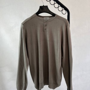 تی شرت مردانه ساده با دکمه، رنگ بژ برند M&S