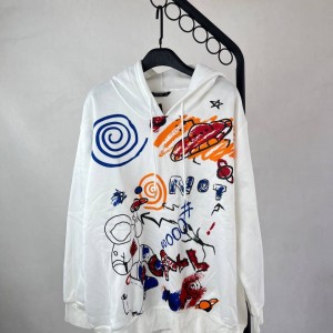 هودی سفید گرافیکی - طراحی هنری و مدرن