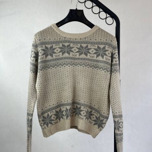 بافت زنانه کرم با طرح برفی برند FABIO DI FIRENZE