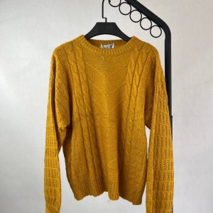 سویشرت بافتنی زرد زنانه - مناسب فصل پاییز و زمستان