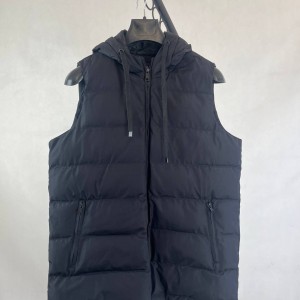 جلیقه پفی مردانه مشکی کلاه دار برند TIFFOSI