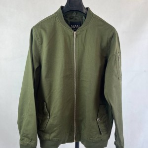 کاپشن مردانه سبز ارتشی زیپ دار مدل بامبر