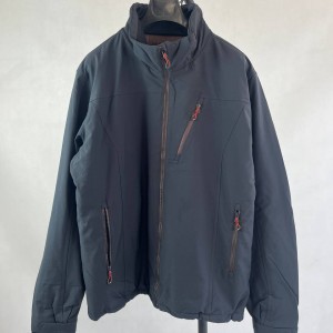 کاپشن مردانه مشکی یقه‌بلند زیپ‌دار فنی