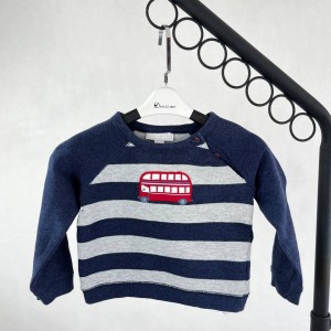 دورس بچگانه راه راه سورمه ای طرح اتوبوس