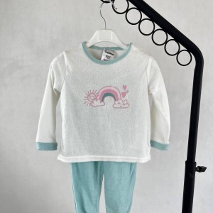 ست بلوز و شلوار نوزادی طرح رنگین‌کمان