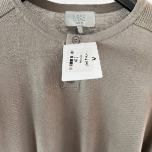 تی شرت مردانه ساده با دکمه، رنگ بژ