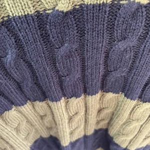 ژاکت مردانه راه‌راه بافت‌دار سبز و سرمه‌ای