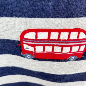 دورس بچگانه راه راه سورمه ای طرح اتوبوس