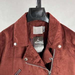 کت مخملی موتور سواری قهوه ای