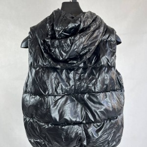 کاپشن پفی  مشکی براق دخترانه