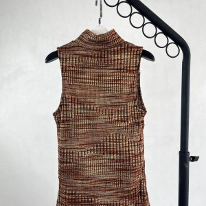 تاپ یقه اسکی دخترانه طرحدار قهوه ای