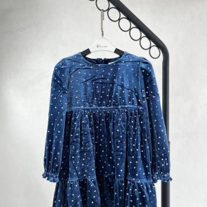 پیراهن مخمل بچگانه سورمه ای برند M&S