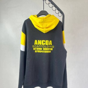 هودی مردانه جیوبا مشکی زرد سفید