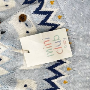 سرهمی بافت زمستونی نوزاد آبی ملایم طرح اسکاندیناوی