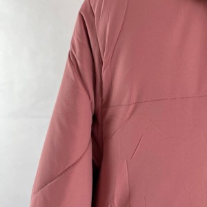 کاپشن صورتی زنانه بلند با خز