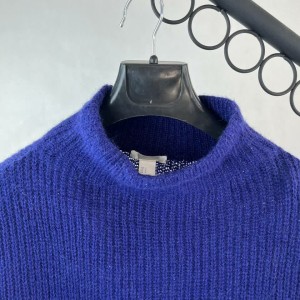 بافت زنانه آبی یقه گرد