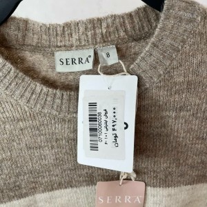 بافت زنانه راه راه یقه گرد