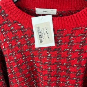 پولوشرت زنانه بافت قرمز رنگ شاد و متفاوت