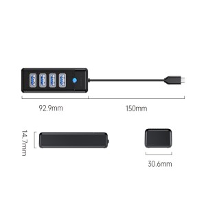 هاب 4 پورت تایپ سی اوریکو مدل PW4U-C3