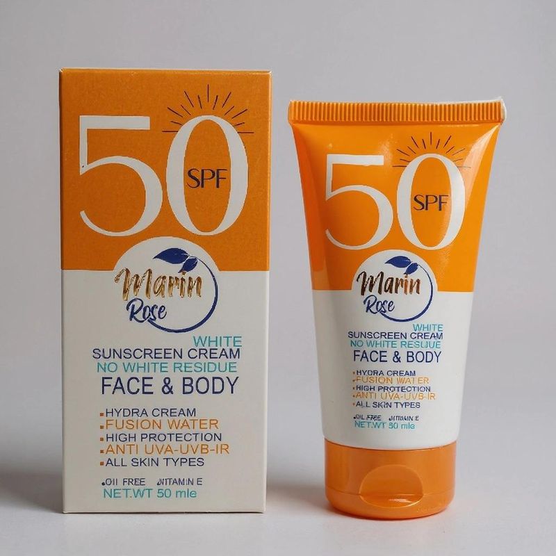 ضد آفتاب بی‌رنگ SPF50 مارین رز حجم ۵۰ میلی‌لیتر