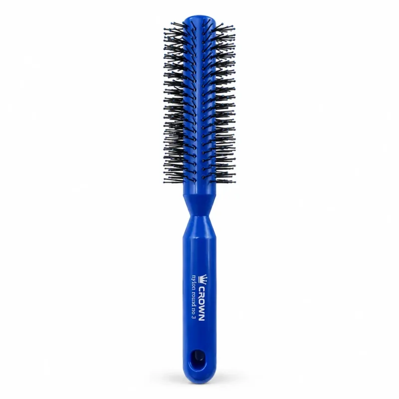برس گرد حرفه‌ای مو کراون (Crown) مدل Nylon Round No.3 - برس حالت‌دهی و فر کننده