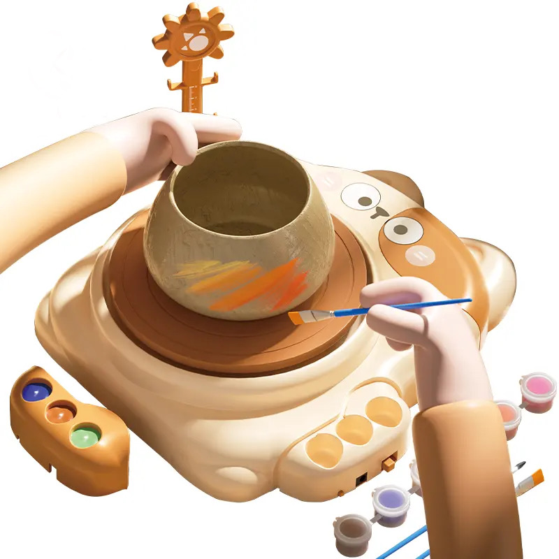کیت چرخ سفالگری و رنگ‌آمیزی