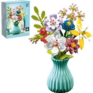 لگو گلدان گل فیروزه‌ای
