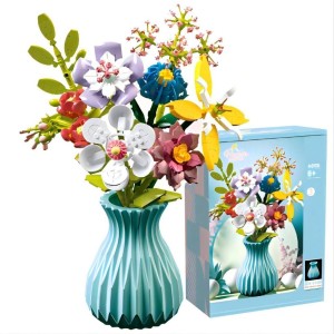لگو گلدان گل فیروزه‌ای