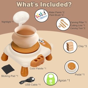 کیت چرخ سفالگری و رنگ‌آمیزی
