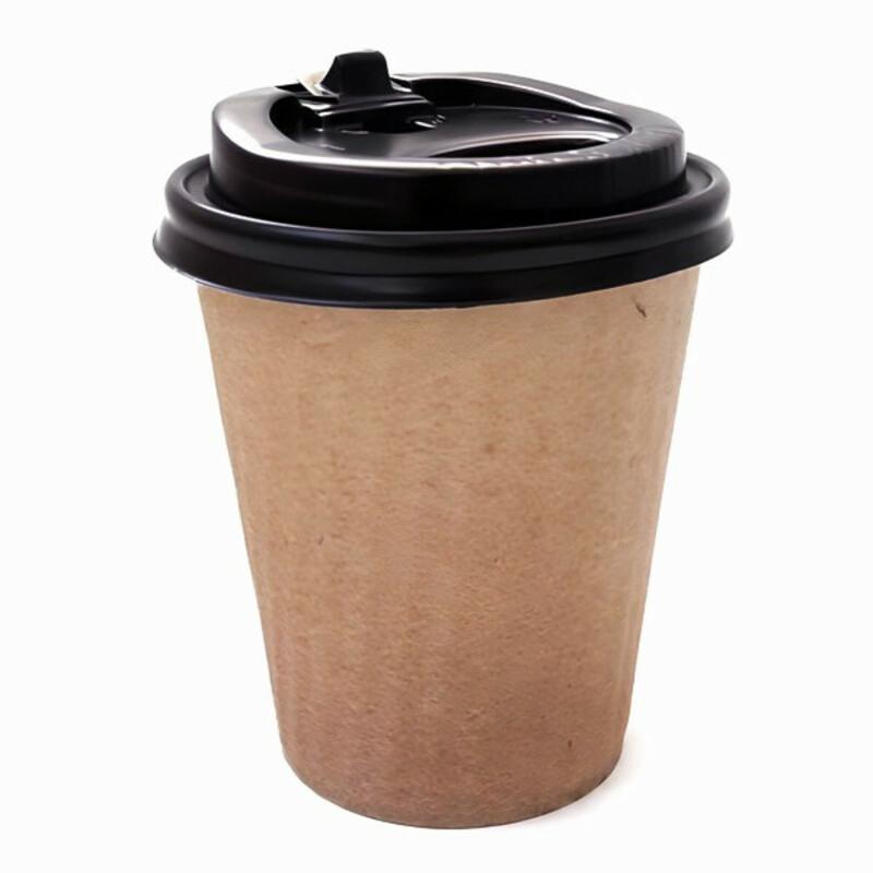 لیوان یکبار مصرف مدل دو جداره درب دار 220 cc بسته 40 عددی