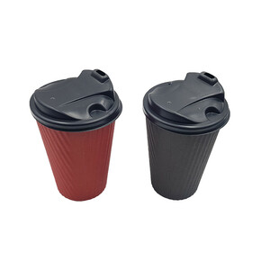 لیوان یکبار مصرف مدل دو جداره 360سی سی مشکی بسته 30 عددی