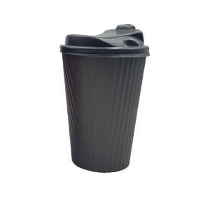 لیوان یکبار مصرف مدل دو جداره 360سی سی مشکی بسته 30 عددی