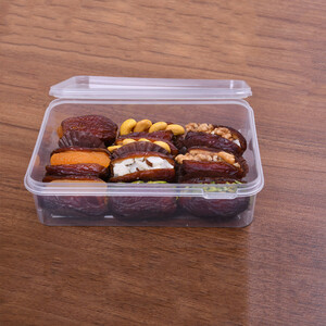 ظرف نگهدارنده پولاد پویش مدل فریزری و مایکروویوی طرح مستطیلی شفاف کد 700cc بسته 15 عددی