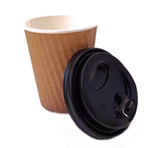 لیوان یکبار مصرف مدل دو جداره درب دار 220 cc بسته 40 عددی