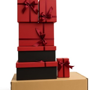 جعبه کادویی قرمز مشکی 1 عددی