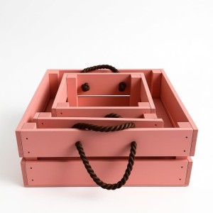 جعبه کادویی صورتی دستگیره کنفی تعداد ۱ عدد