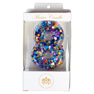 شمع عداد لاکچری پولک دار و ورق طلا تعداد یک عددی