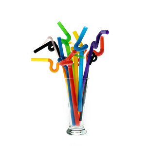 نی نوشیدنی یکبار مصرف مدل مارپیچ 8 بسته 50 عددی