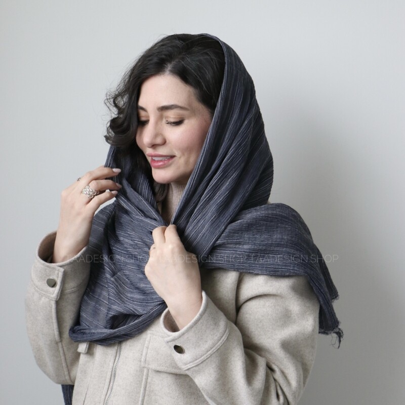 شال حصیری راه راه  مدل بابونه