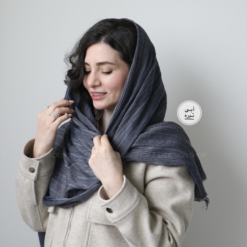 شال حصیری راه‌راه نخی زنانه بابونه