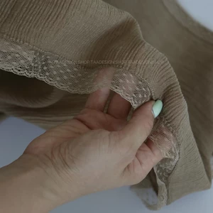 شال  پلیسه لبه دانتل  مدل پاپیتال