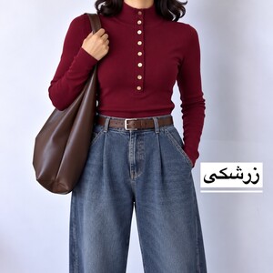 بلوز یقه‌ ایستاده دکمه‌دار زنانه فرنوش