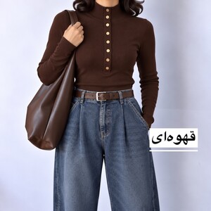 بلوز یقه‌ ایستاده دکمه‌دار زنانه فرنوش