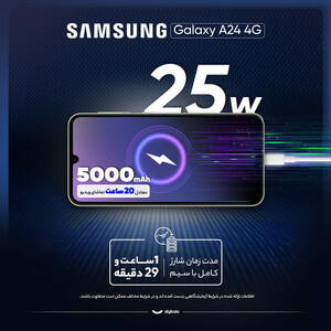 گوشی موبایل سامسونگ مدل Galaxy A24 4G دو سیم کارت ظرفیت 128 گیگابایت و رم 8 گیگابایت - پک هند