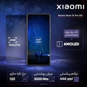 گوشی موبایل شیائومی مدل Redmi Note 14 Pro 5G دو سیم کارت ظرفیت 512 گیگابایت و رم 12 گیگابایت