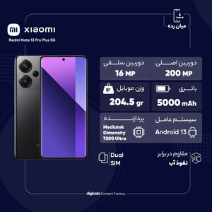 گوشی موبایل شیائومی مدل Redmi Note 13 Pro Plus 5G دو سیم کارت ظرفیت 256 گیگابایت و رم 8 گیگابایت