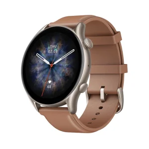 ساعت هوشمند امیزفیت مدل GTR 3 Pro بند چرمی / رنگ مشکی